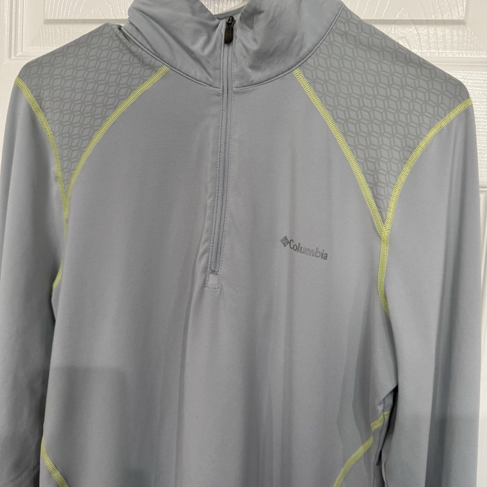 Columbia Omni-Wick‎ Quarter Zip Long Sleeve Pullover Top Gray Women Sz L